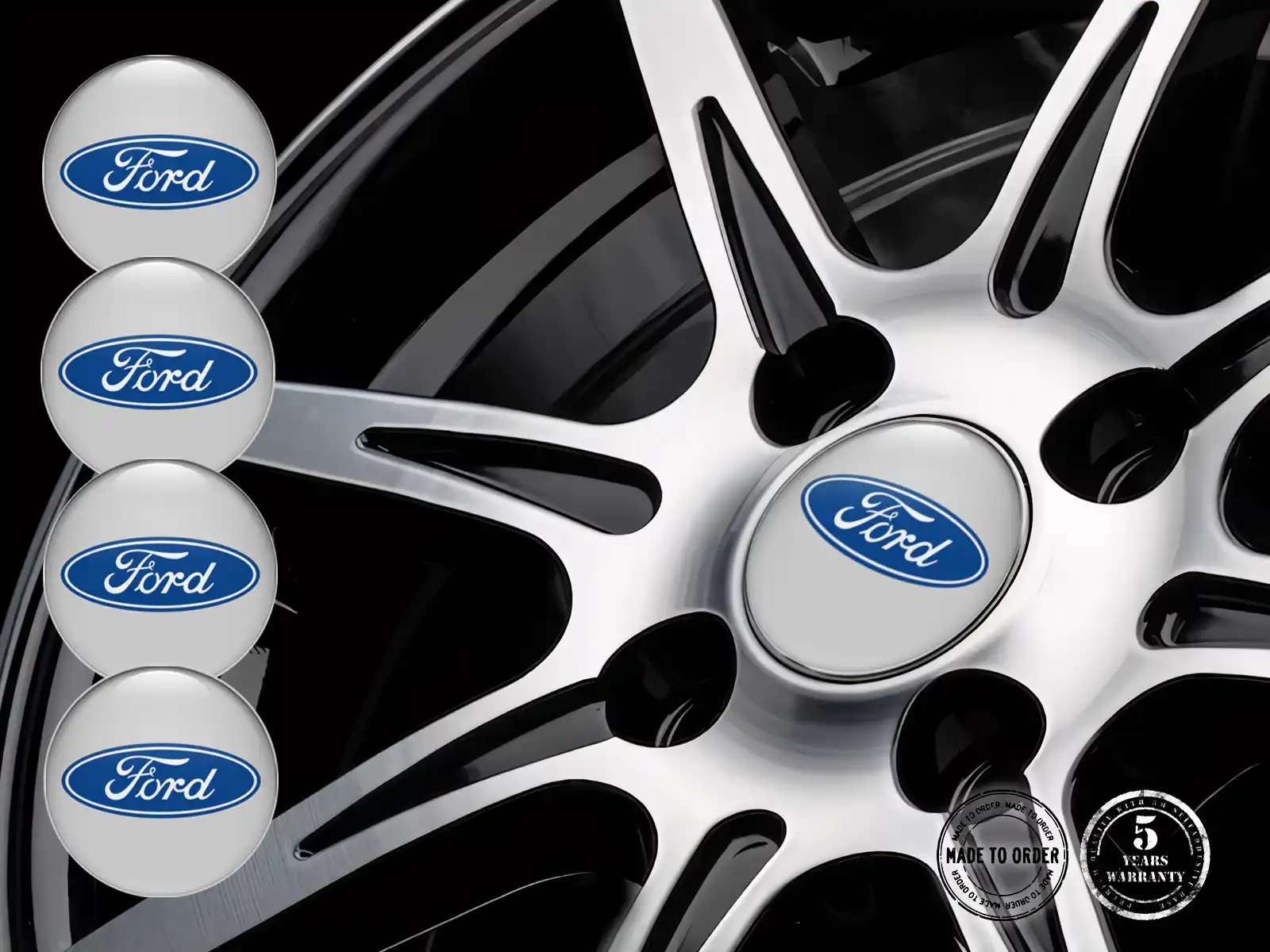 Ford Édition Autocollants Cache-Moyeu Style Bombé